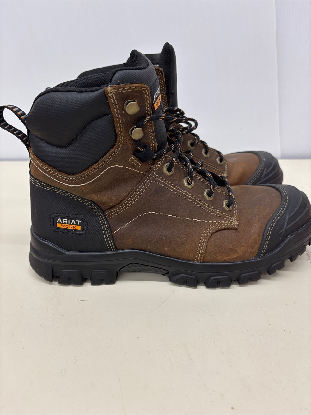Ariat Brown and Black Men's Work Boots - Picture 3 of 8